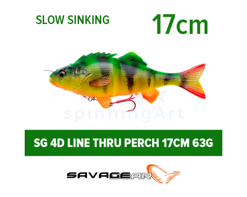 Приманка SG 4D Line Thru Perch 17cm Firetiger