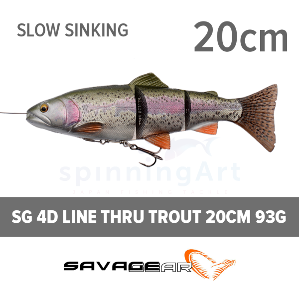 Приманка SG 4D Line Thru Trout 20cm 93g Rainbow