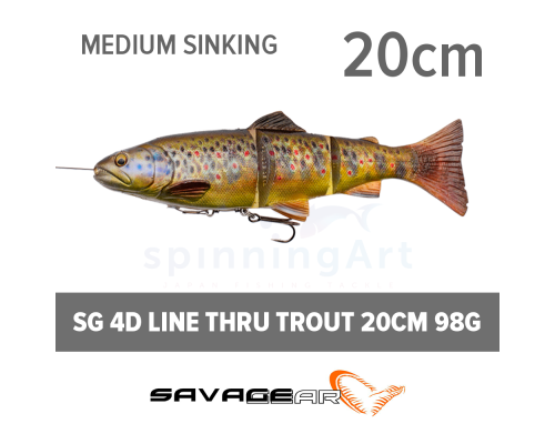 Приманка SG 4D Line Thru Trout 20cm 98g Dark Brown