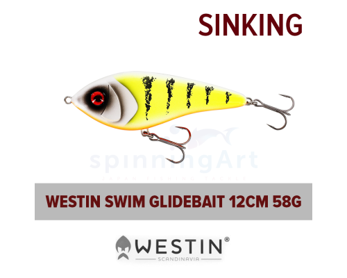 Приманка Westin Swim Glidebait 12cm 58g Sinking Bait Bash Ice Perch