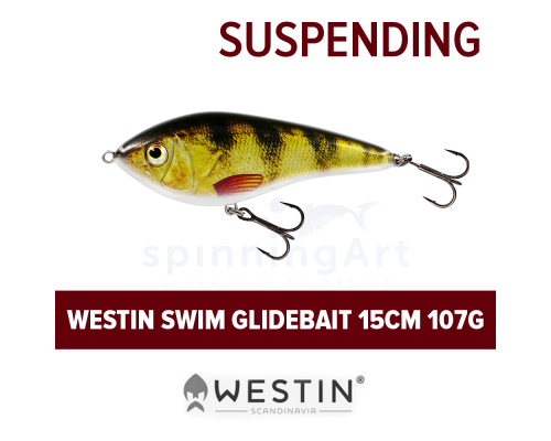 Приманка Westin Swim Glidebait 15cm 107g Suspending Real Perch