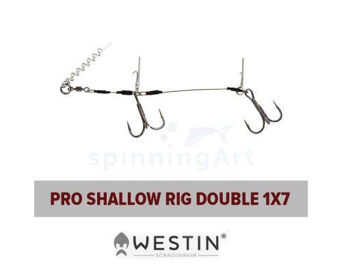 Набор Westin Pro Shallow Rig Double 1x7 40,8kg 12cm #1/0 2pcs