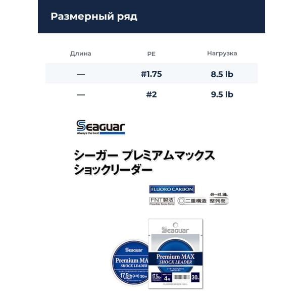 Флюорокарбон Seaguar Premium Max Shockleader 22.0 50m