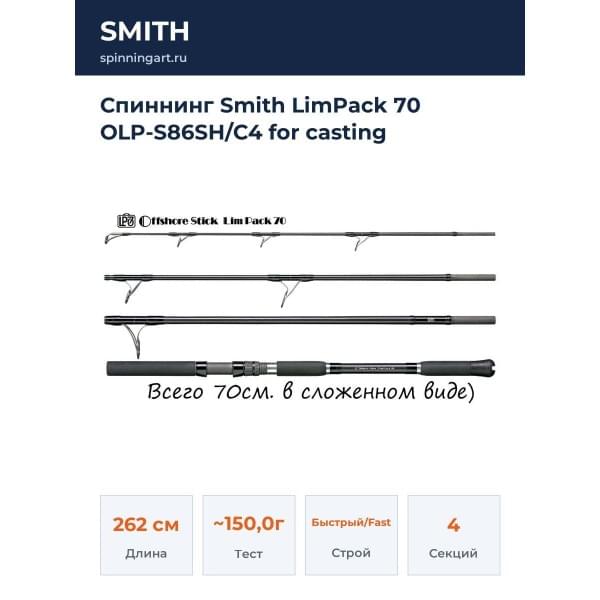 Спиннинг Smith LimPack 70 OLP-S86SH/C4 for casting