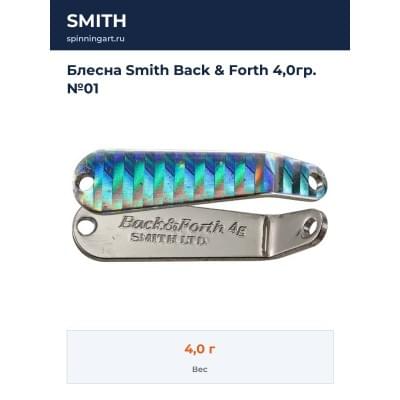 Блесна Smith Back & Forth 4,0гр. №01
