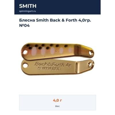 Блесна Smith Back & Forth 4,0гр. №04