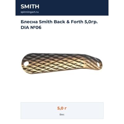 Блесна Smith Back & Forth 5,0гр. DIA №06