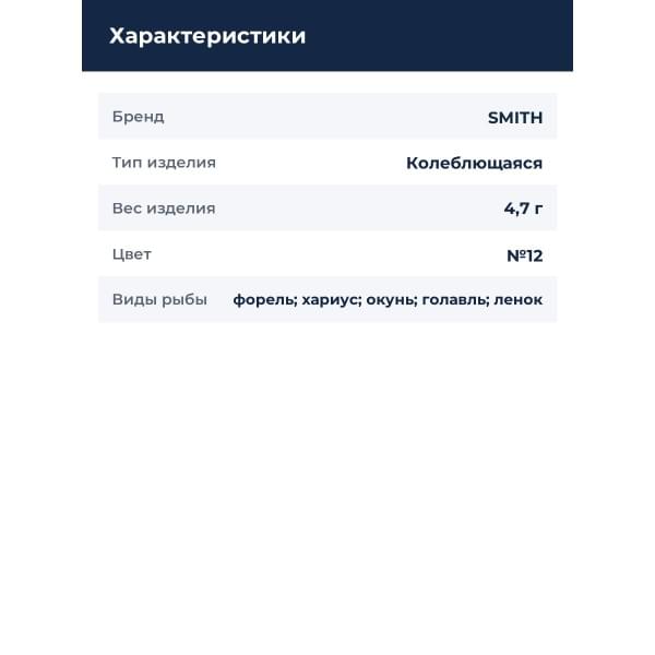 Блесна Smith Edge DIA 4,7гр. №12
