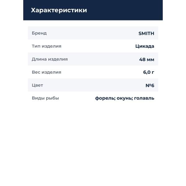 Блесна Smith Hyper Blade № 6,0гр. 48мм. 14