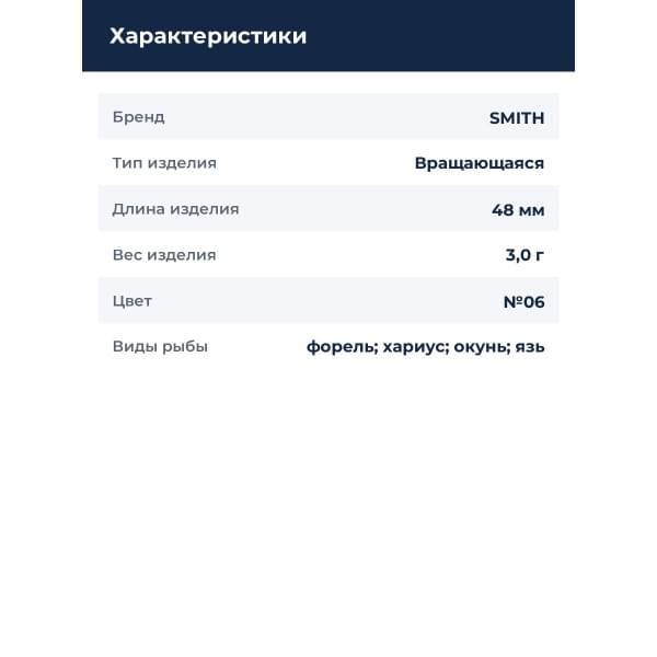 Блесна Smith Niakis 3,0гр. №06