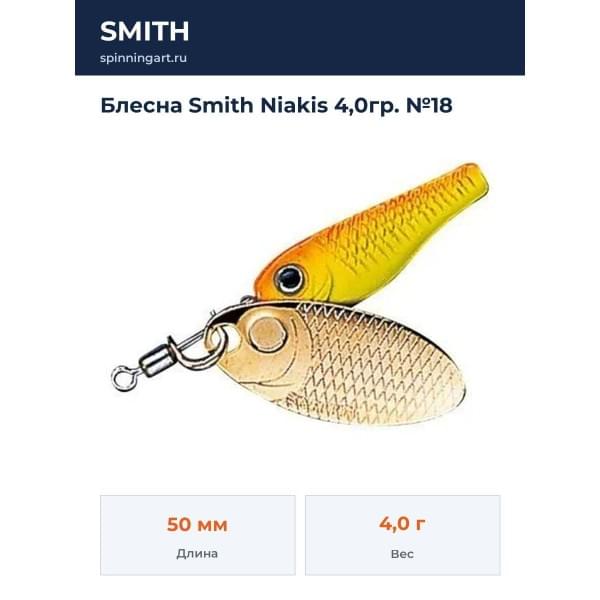 Блесна Smith Niakis 4,0гр. №18