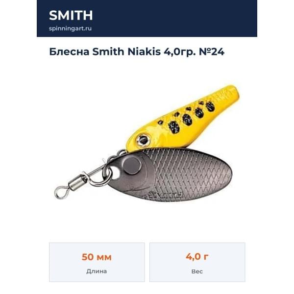 Блесна Smith Niakis 4,0гр. №24