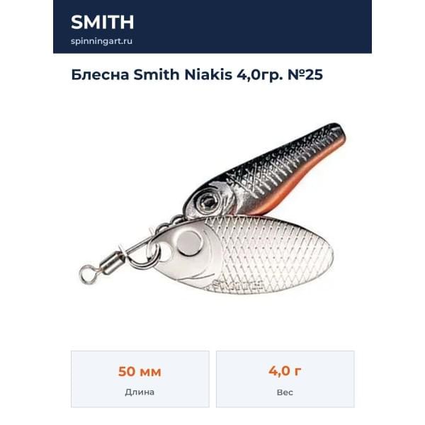 Блесна Smith Niakis 4,0гр. №25