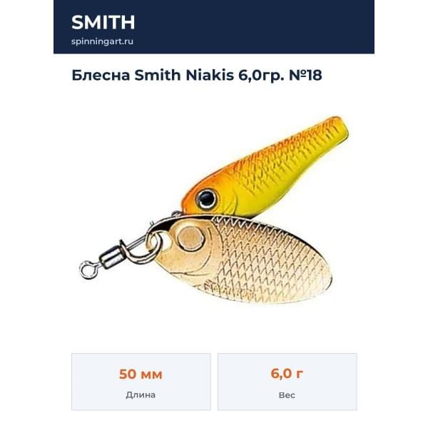 Блесна Smith Niakis 6,0гр. №18