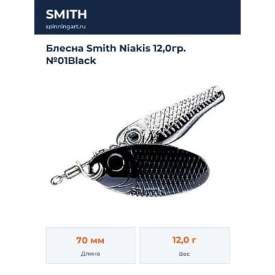 Блесна Smith Niakis 12,0гр. №01Black
