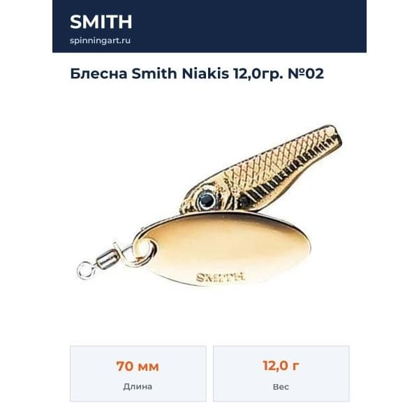 Блесна Smith Niakis 12,0гр. №02