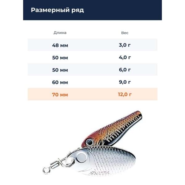Блесна Smith Niakis 12,0гр. №04Silver