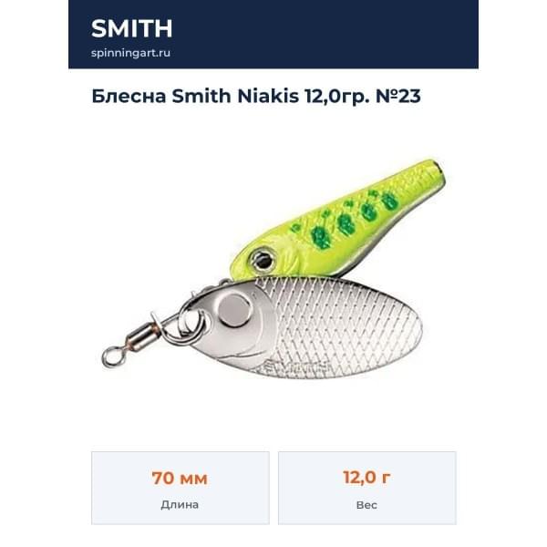 Блесна Smith Niakis 12,0гр. №23
