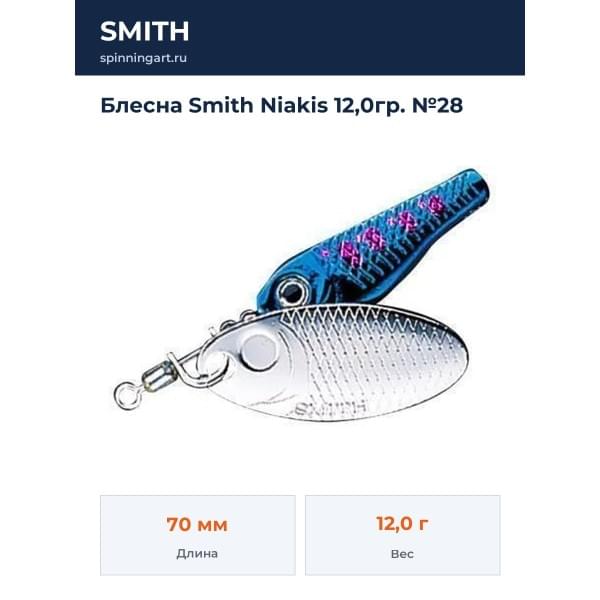 Блесна Smith Niakis 12,0гр. №28