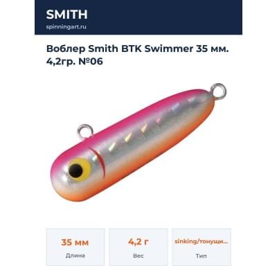 Воблер Smith BTK Swimmer 35 мм. 4,2гр. №06