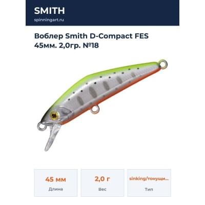 Воблер Smith D-Compact FES 45мм. 2,0гр. №18