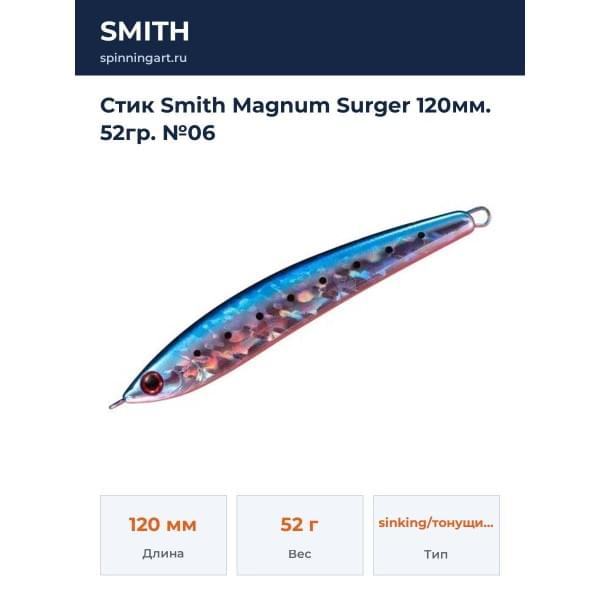 Стик Smith Magnum Surger 120мм. 52гр. №06
