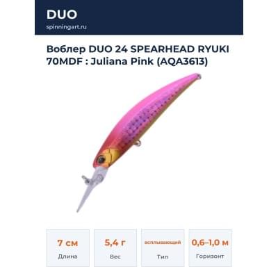 Воблер DUO 24 SPEARHEAD RYUKI 70MDF : Juliana Pink (AQA3613)