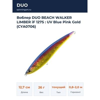 Воблер DUO BEACH WALKER LIMBER iF 127S : UV Blue Pink Gold (CYA0706)
