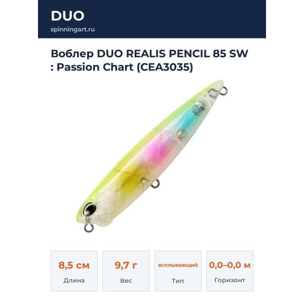 Воблер DUO REALIS PENCIL 85 SW : Passion Chart (CEA3035)