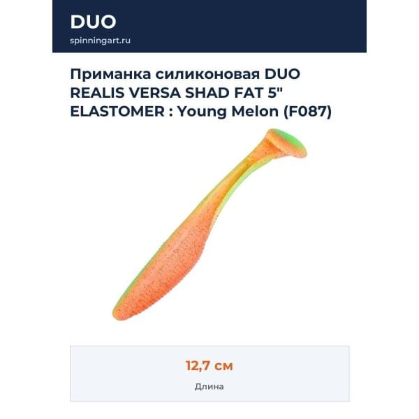 Приманка силиконовая DUO REALIS VERSA SHAD FAT 5" ELASTOMER : Young Melon (F087)