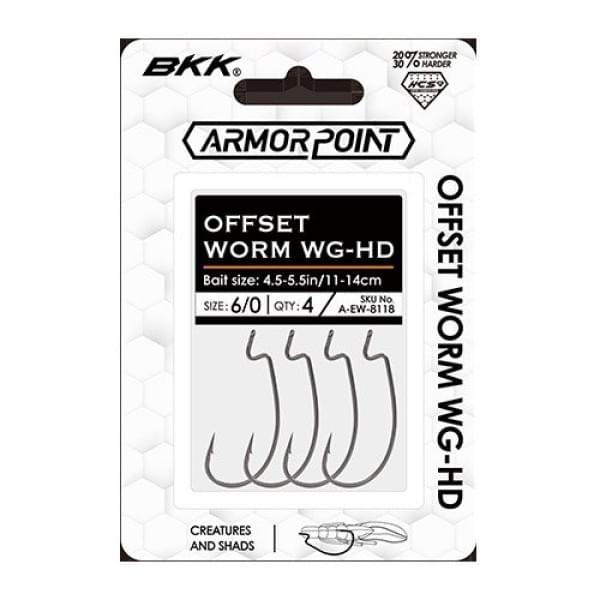 Крючок офсетный BKK Armorpoint-Offset Worm WG-HD 4/0# (5шт) (A-EW-8154) блистер