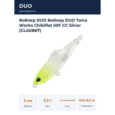 Воблер DUO Воблер DUO Tetra Works Chibiflat 50F CC Silver (CLA0887)
