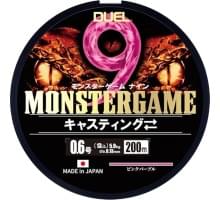 Шнур плетеный Duel Monster Game 9 Casting #1.2 200м  12кг 0.19мм (pink purple)