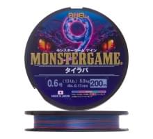 Шнур плетеный Duel Monster Game 9 Tairaba #0.6 200м  5.9кг 0.13мм (5 color)