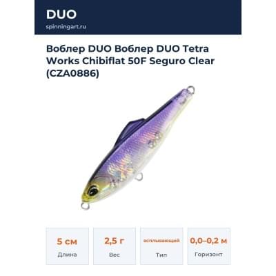 Воблер DUO Воблер DUO Tetra Works Chibiflat 50F Seguro Clear (CZA0886)
