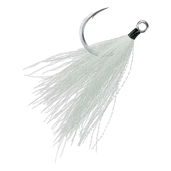 Крючок одинарный с опушкой BKK Lone Diablo Bucktail White #7/0 (2шт)