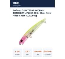 Воблер DUO TETRA WORKS TOTOSLIM LIPLESS 50S : Clear Pink Head Chart (CLA0602)