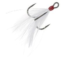 Крючок тройной BKK с опушкой Feathered Spear 21-SS (A-ET-6185) #1 (3шт) White