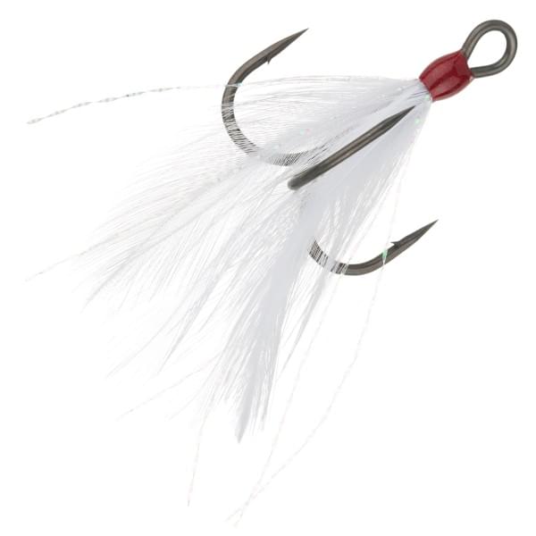 Крючок тройной BKK с опушкой Feathered Spear 21-SS (A-ET-6185) #1 (3шт) White