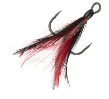 Крючок тройной BKK с опушкой Feathered Spear 21-SS (A-ET-6167) #1 (3шт) Red-Black