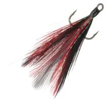 Крючок тройной BKK с опушкой Feathered Spear 21-SS (A-ET-6162) #8 (3шт) Red-Black