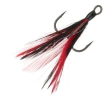 Крючок тройной BKK с опушкой Feathered Spear 21-SS (A-ET-6166) #2 (3шт) Red-Black
