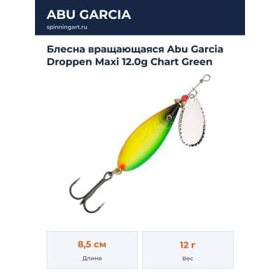Блесна вращающаяся Abu Garcia Droppen Maxi 12.0g Chart Green