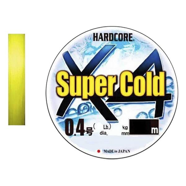 Плетеный шнур Duel Hardcore Super Cold X4 150m Hi-Vis Yellow #1,2 (0,19мм)