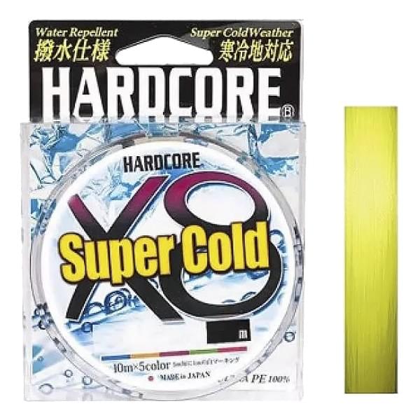 Плетеный шнур Duel Hardcore Super Cold X8 200m Hi-Vis Yellow #0,6 (0,13мм)