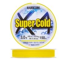 Плетеный шнур Duel Hardcore Super Cold X4 150m Hi-Vis Yellow #3,0 (0,30мм)