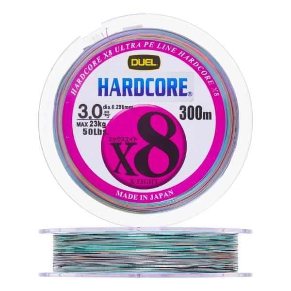 Плетеный шнур Duel PE Hardcore X8 300m 5Color-Yellow marking #3,0 (0,296мм) 23,0kg