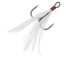 Крючок тройной BKK с опушкой Feathered Spear 21-SS (A-ET-6184) #2 (3шт) White