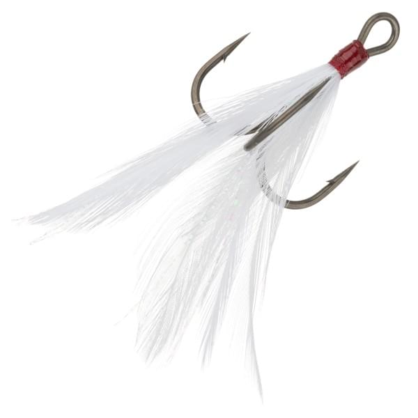 Крючок тройной BKK с опушкой Feathered Spear 21-SS (A-ET-6184) #2 (3шт) White