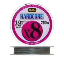 Плетеный шнур Duel PE Hardcore X8 200m 5Color-Yellow marking #1,0 (0,171мм) 9,0kg